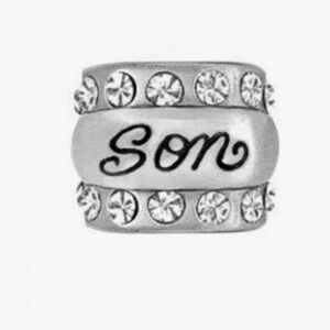 Brighton Son silver charm with crystal accents